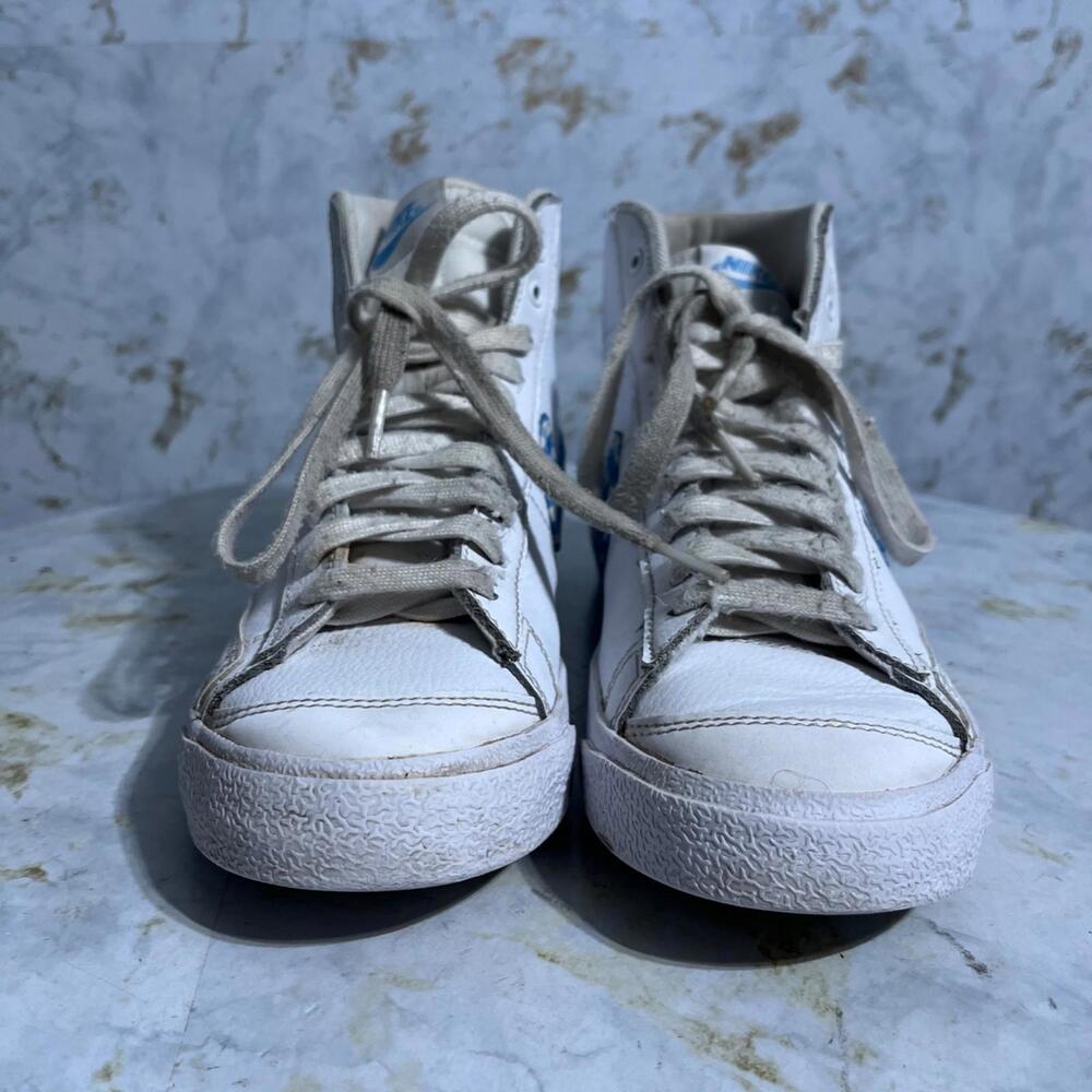 Nike Blazer Mid 77 Gingham Women's Size 8.5 Shoes White Blue Athletic Sneakers - Picture 2 of 15